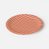 Vintager roter gelber Chic Stripes Muster Pappteller (Schrägansicht)