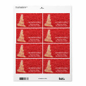 Vintager Roter Glitzer Weihnachtsbaum (Vorne)