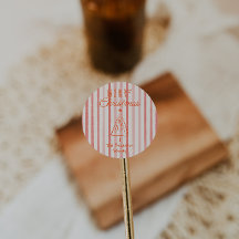 Vintager Roter Hand gezeichneter Weihnachtsbaum Ab