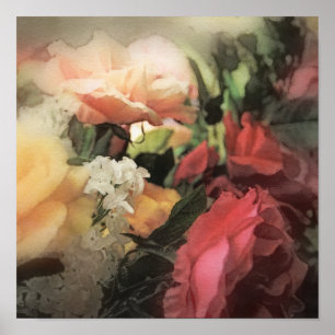 Vintager, roter Hintergrund Poster