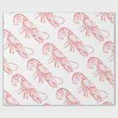 Vintager roter Hummer - Aquarell Geschenkpapier (Flach)