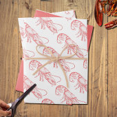 Vintager roter Hummer - Aquarell Geschenkpapier Set
