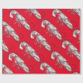 Vintager roter Hummer Geschenkpapier (Flach)
