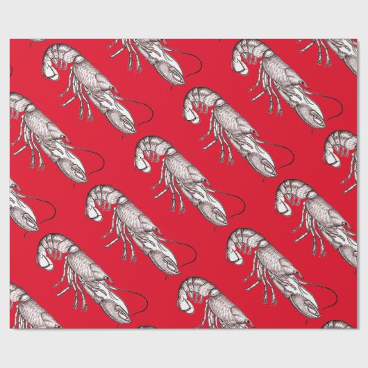 Vintager roter Hummer Geschenkpapier (Flach)