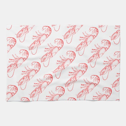 Vintager roter Hummer Geschirrtuch (Horizontal)