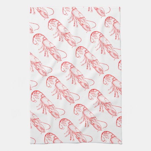 Vintager roter Hummer Geschirrtuch (Vertikal)