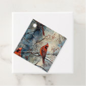 Vintager Roter Kardinal Wasserfarbenwald Geschenkanhänger (Beispiel)