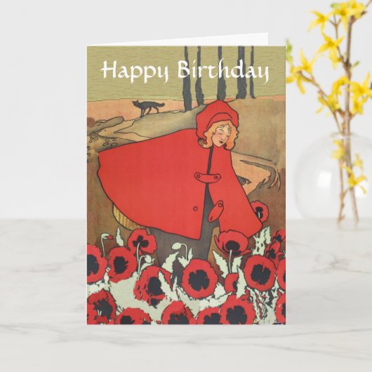 Vintager roter karte (Gelbe Blume)