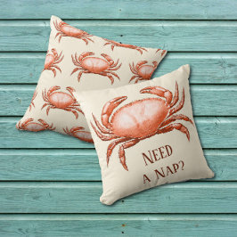 Vintager Roter Krebs Reversible Crabby benötigt ei Kissen