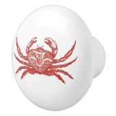 Vintager Roter Krebs "Woodcut" Keramikknauf (Rechts)