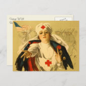 Vintager Roter Kreuz Postkarte (Vorne/Hinten)