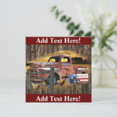 Vintager roter LKW Antiker LKW-LKW Dankeskarte (Stehend Vorderseite)