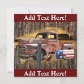 Vintager roter LKW Antiker LKW-LKW Dankeskarte (Vorderseite)