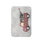 Vintager roter LKW auf grauem Hintergrund Badematte (Vorderseite Vertikal)