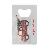 Vintager roter LKW auf grauem Hintergrund Geldbeutel Flaschenöffner (Vorderseite)