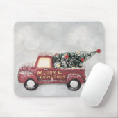 Vintager roter LKW auf grauem Hintergrund Mousepad (Mit Mouse)