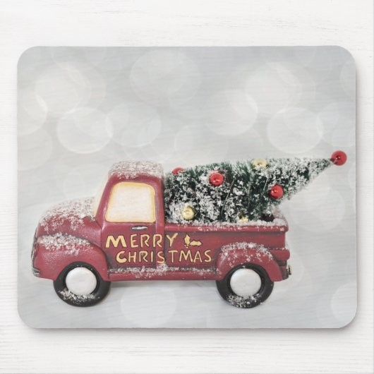 Vintager roter LKW auf grauem Hintergrund Mousepad (Vorne)