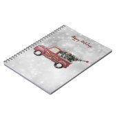 Vintager roter LKW auf grauem Hintergrund Notizblock (Linke Seite)