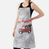 Vintager roter LKW auf grauem Hintergrund Schürze (InSitu)