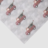 Vintager roter LKW auf grauem Hintergrund Seidenpapier (Detail)