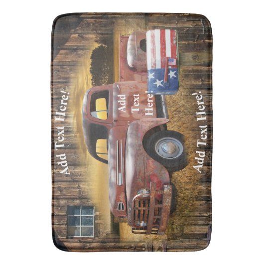 Vintager Roter LKW Badematte (Vorderseite Vertikal)