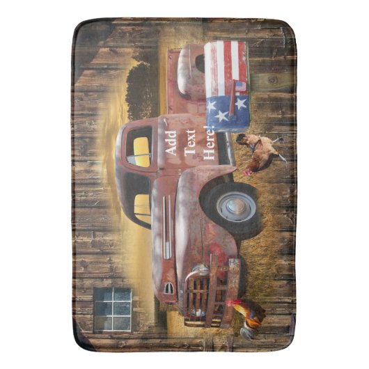 Vintager Roter LKW Badematte (Vorderseite Vertikal)