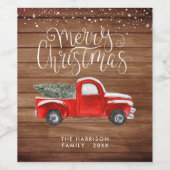 Vintager roter LKW Bauernhof Weinkennzeichen Weinetikett (Einzelnes Label)