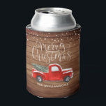 Vintager Roter LKW | Christmas Monogram Can Cooler Dosenkühler<br><div class="desc">Das perfekte Gastgeschenk für Ihr Party zu Weihnachten oder für andere Feiertage. Fügen Sie diesem Design Ihre benutzerdefinierte Formulierung hinzu, indem Sie die "Diese Vorlage bearbeiten"-Felder auf der rechten Seite des Elements verwenden, oder klicken Sie auf die blaue Schaltfläche "Anpassen", um den Text anzuordnen, die Schriftart und Farben zu ändern...</div>