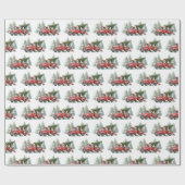 Vintager roter LKW für Rustikale Schafe Geschenkpapier (Flach)