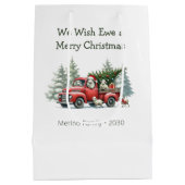 Vintager roter LKW für Rustikale Schafe Mittlere Geschenktüte (Rückseite)