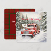 Vintager roter LKW für Weihnachten (Vorne/Hinten)