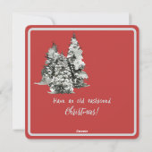 Vintager roter LKW für Weihnachten (Rückseite)