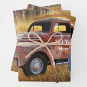 Vintager Roter LKW Geschenkpapier Set (Beispiel)