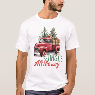 Vintager roter LKW-Jingle T-Shirt