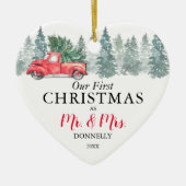 | Vintager Roter LKW Keramik Ornament (Vorne)