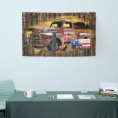 Vintager roter LKW-LKW-LKW Banner (Messeveranstaltung)