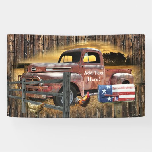 Vintager roter LKW-LKW-LKW Banner (Horizontal)