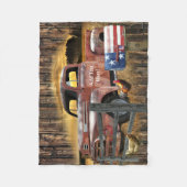 Vintager roter LKW-LKW-LKW Fleecedecke (Vorderseite)