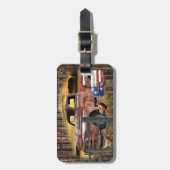 Vintager roter LKW-LKW-LKW Gepäckanhänger (Vorderseite vertikal)