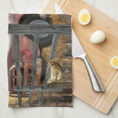 Vintager roter LKW-LKW-LKW Geschirrtuch (Viertel Falte)