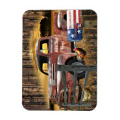 Vintager roter LKW-LKW-LKW Magnet (Vertikal)