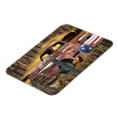 Vintager roter LKW-LKW-LKW Magnet (Linke Seite)