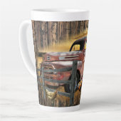 Vintager roter LKW-LKW-LKW Milchtasse (Linke Ecke)