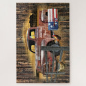 Vintager roter LKW-LKW-LKW Puzzle (Vertikal)