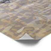 Vintager roter LKW mit amerikanischer Flagge. Poster (Ecke)