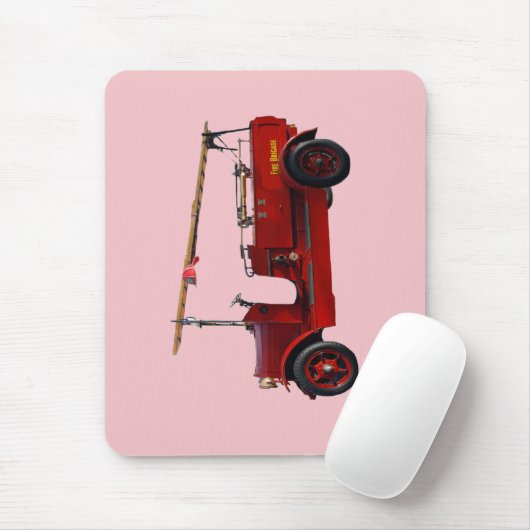 Vintager roter LKW mit Oberleitung, Mousepad (Mit Mouse)