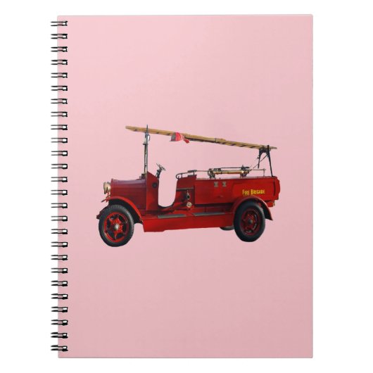 Vintager roter LKW mit Oberleitung, Notizblock (Vorderseite)