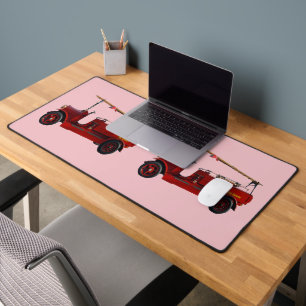 Vintager roter LKW mit Oberleitung, Schreibtischunterlage