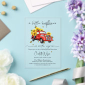 Vintager roter LKW mit Sonnenblumendusche Acryleinladungen (In Situ (Hochzeit))