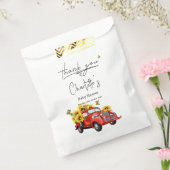 Vintager roter LKW mit Sonnenblumendusche Geschenktütchen (Versiegelt)